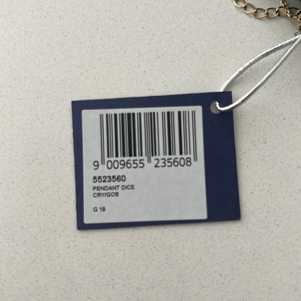 Swarovski Gold Plated Crystal Tarot Magic Dice Necklace NWT - Picture 5 of 5